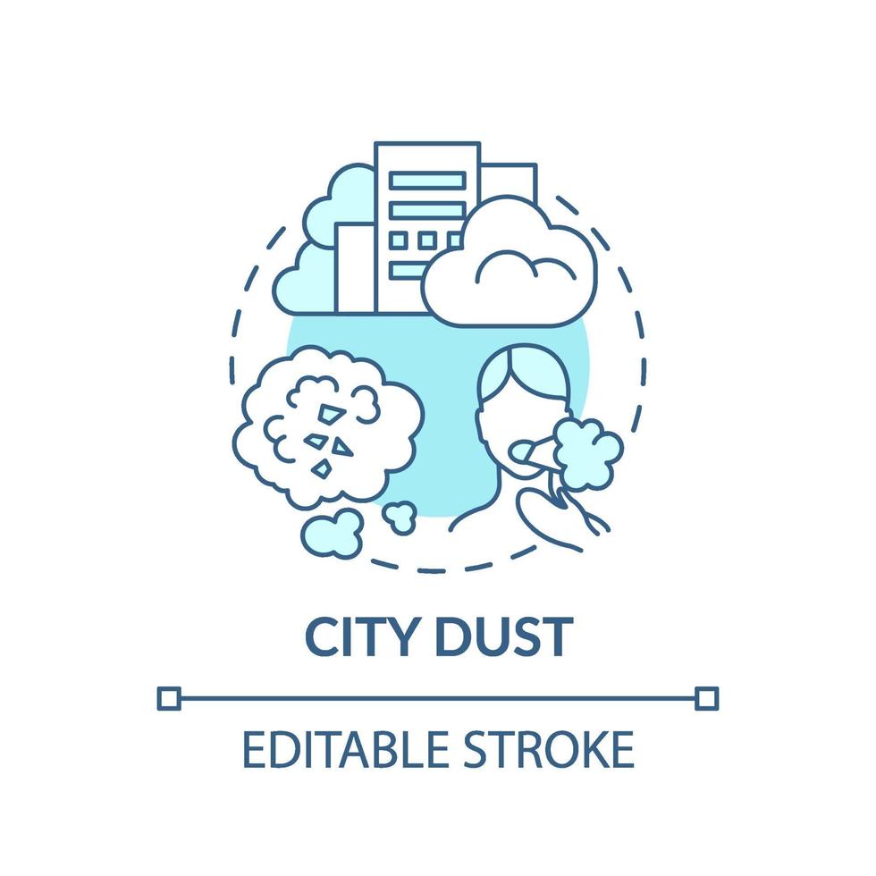 icono del concepto de polvo de la ciudad. idea ilustración de línea delgada vector