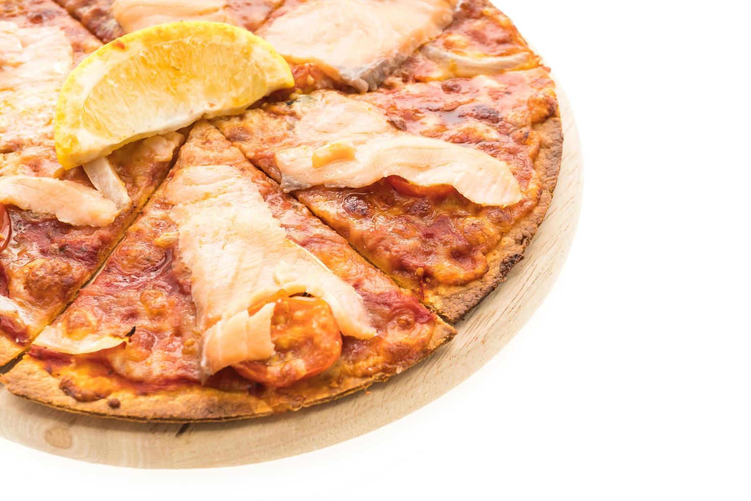 Pizza with smoked salmon photo