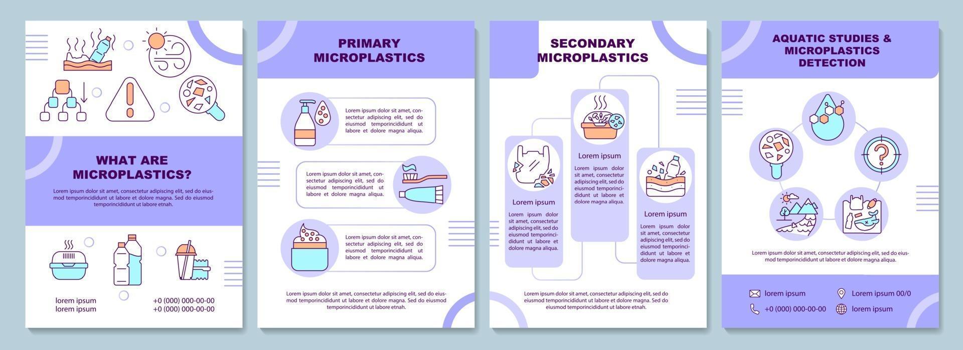 Plantilla de folleto de microplásticos. vector