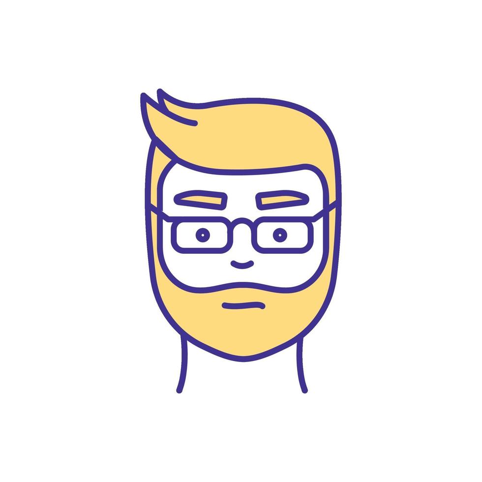 Person in eye glasses RGB color icon vector