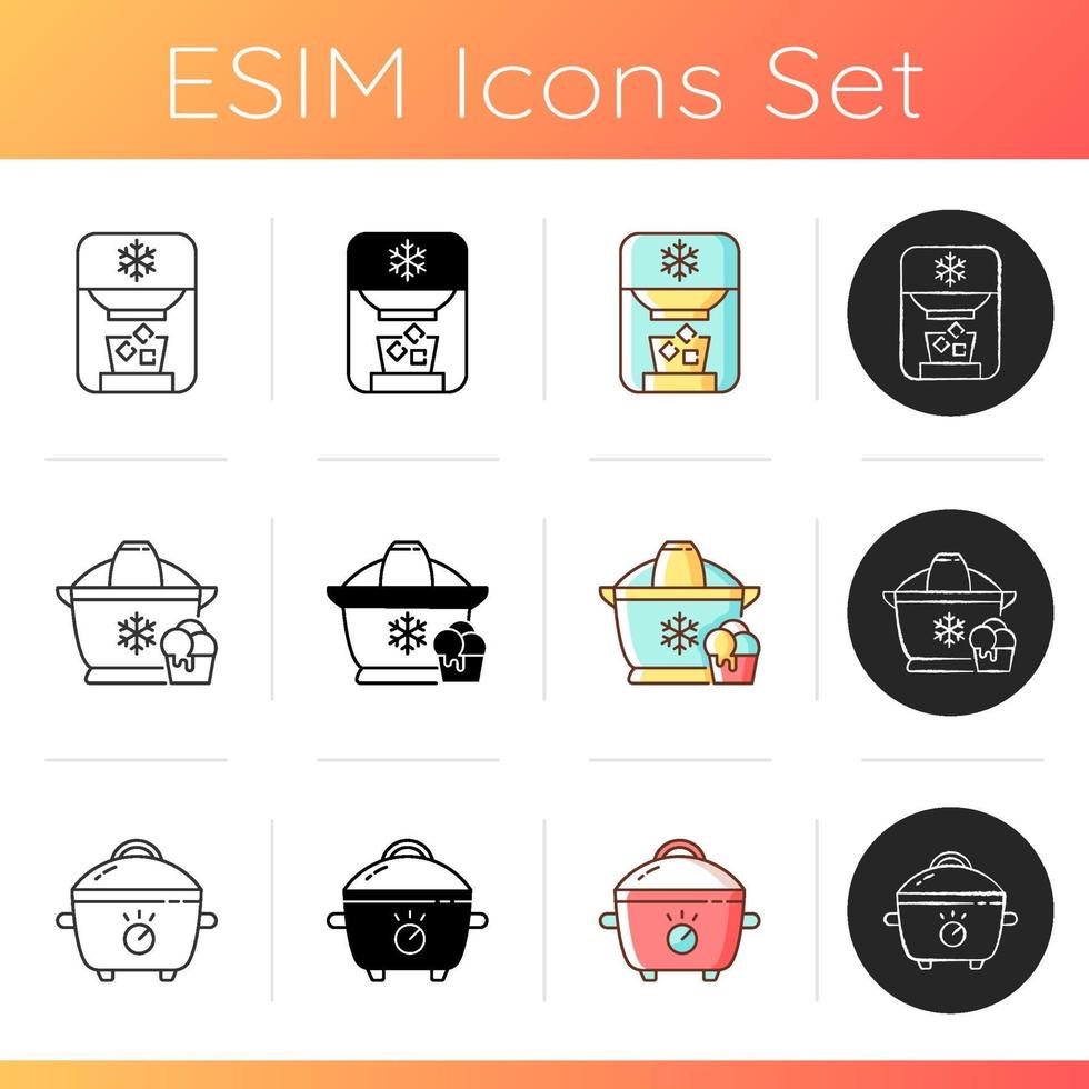 conjunto de iconos de electrodomésticos de cocina casera vector