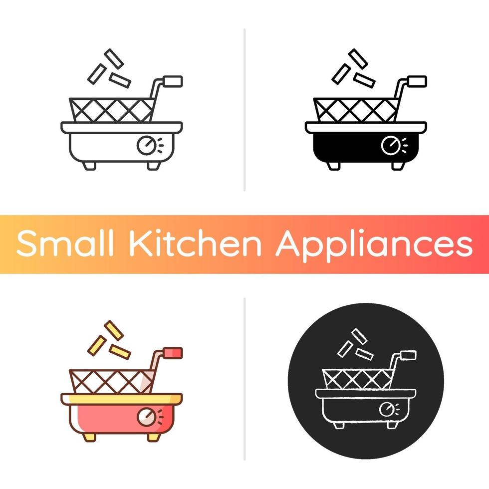 Deep fryer icon vector