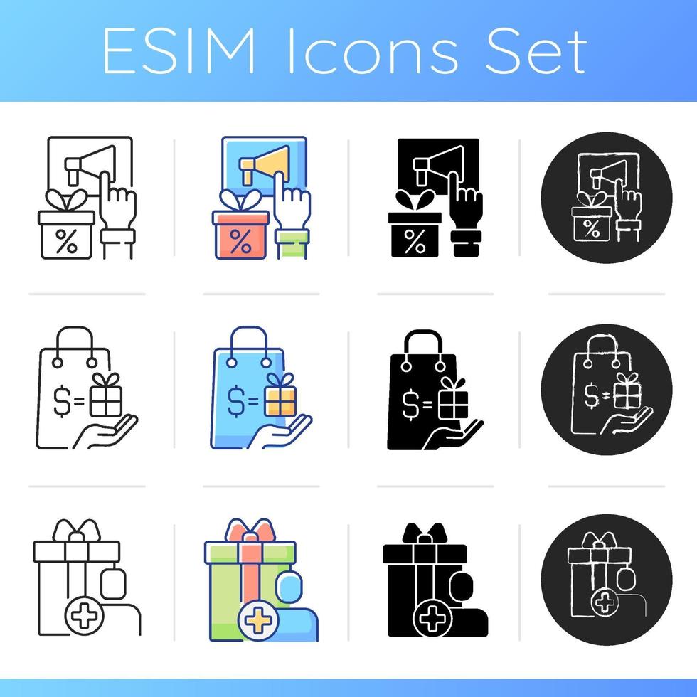 Loyalty program icons set vector