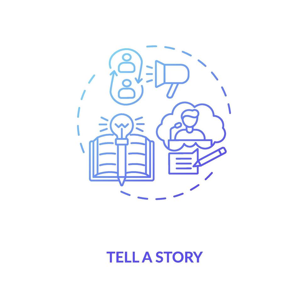 Tell story concept icon vector