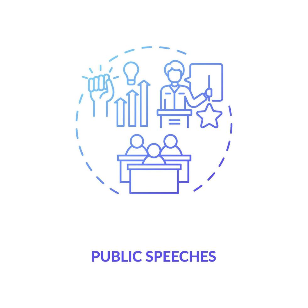 Public speeches concept icon vector