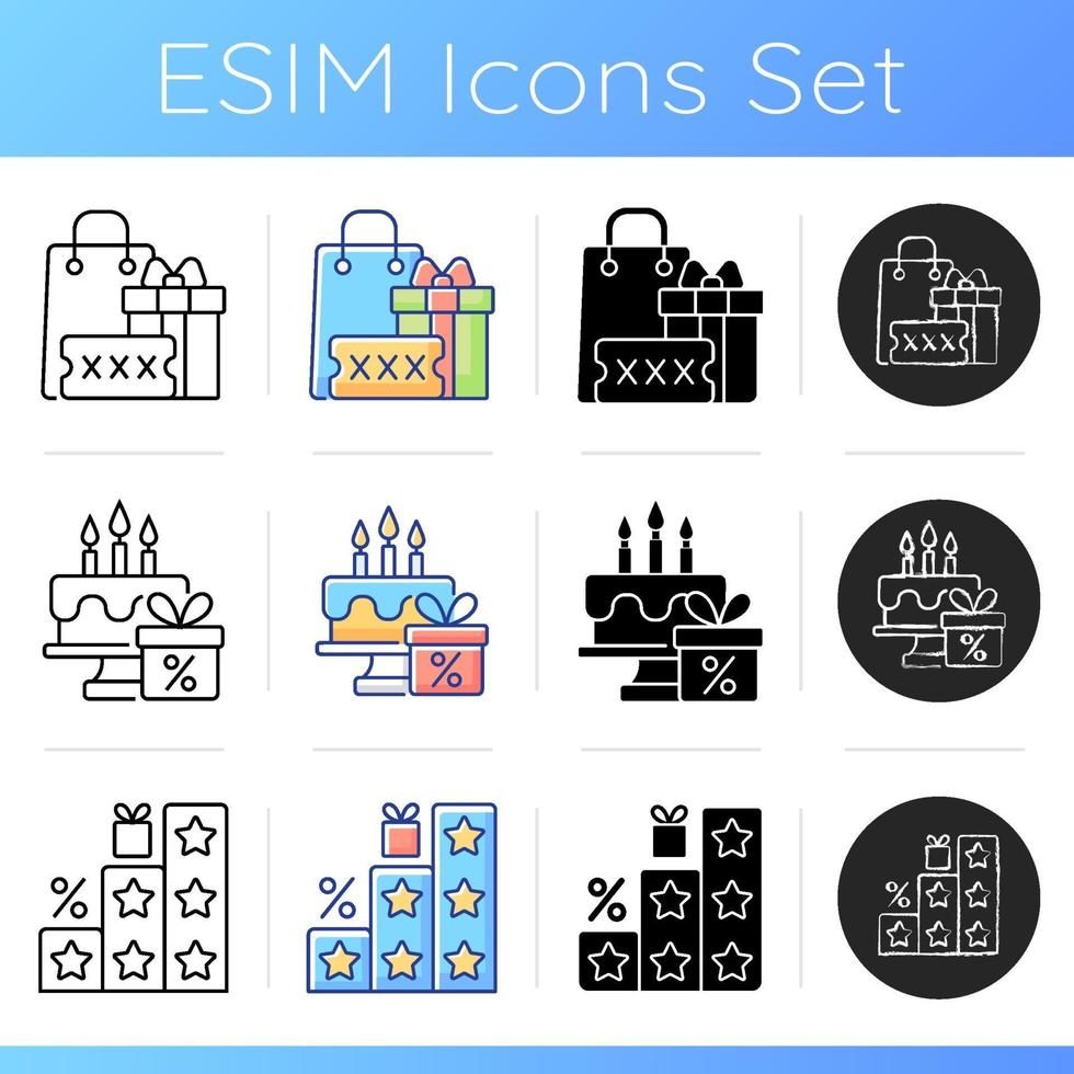 Discount and percentage icons set vector