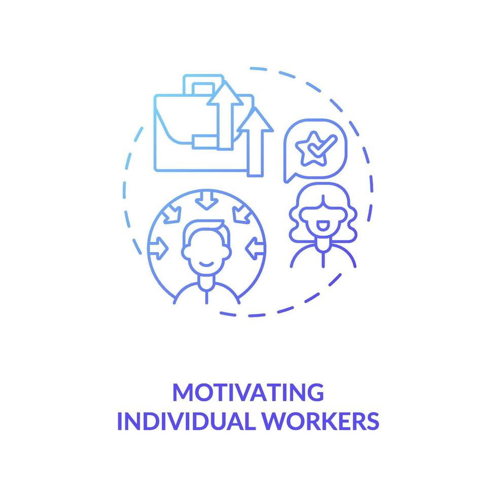 motivar a los trabajadores individuales concepto icono vector