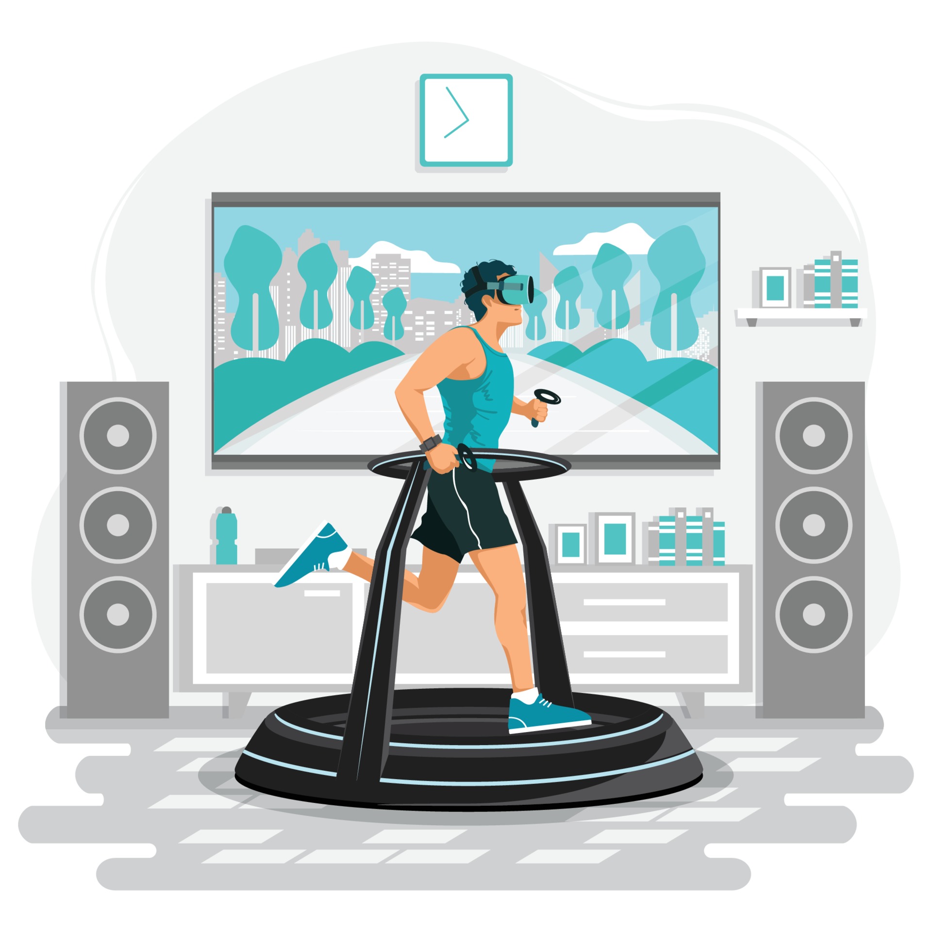 Free Vector  Modern fitness equipment for man