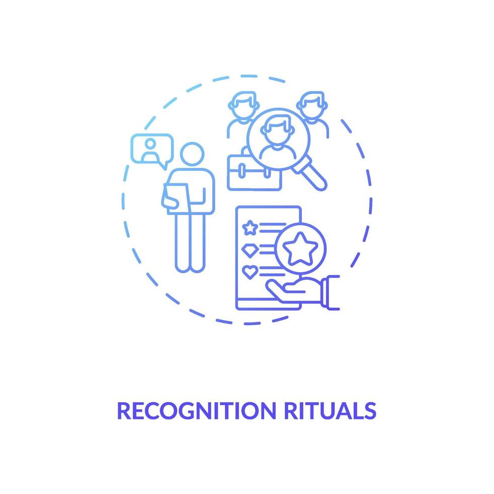 icono de concepto de rituales de reconocimiento vector