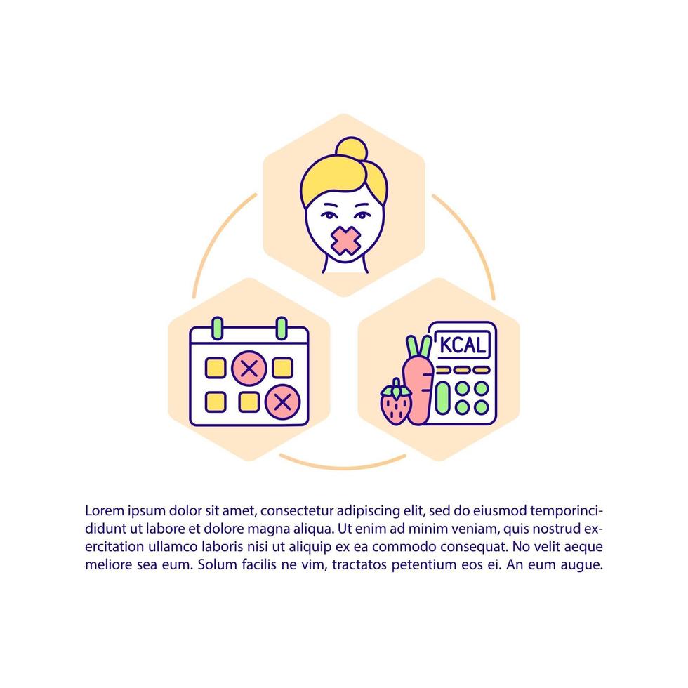Plan for weight loss concept icon with text vector