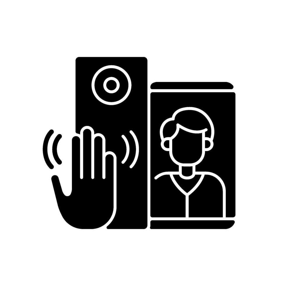 Video intercoms black glyph icon vector