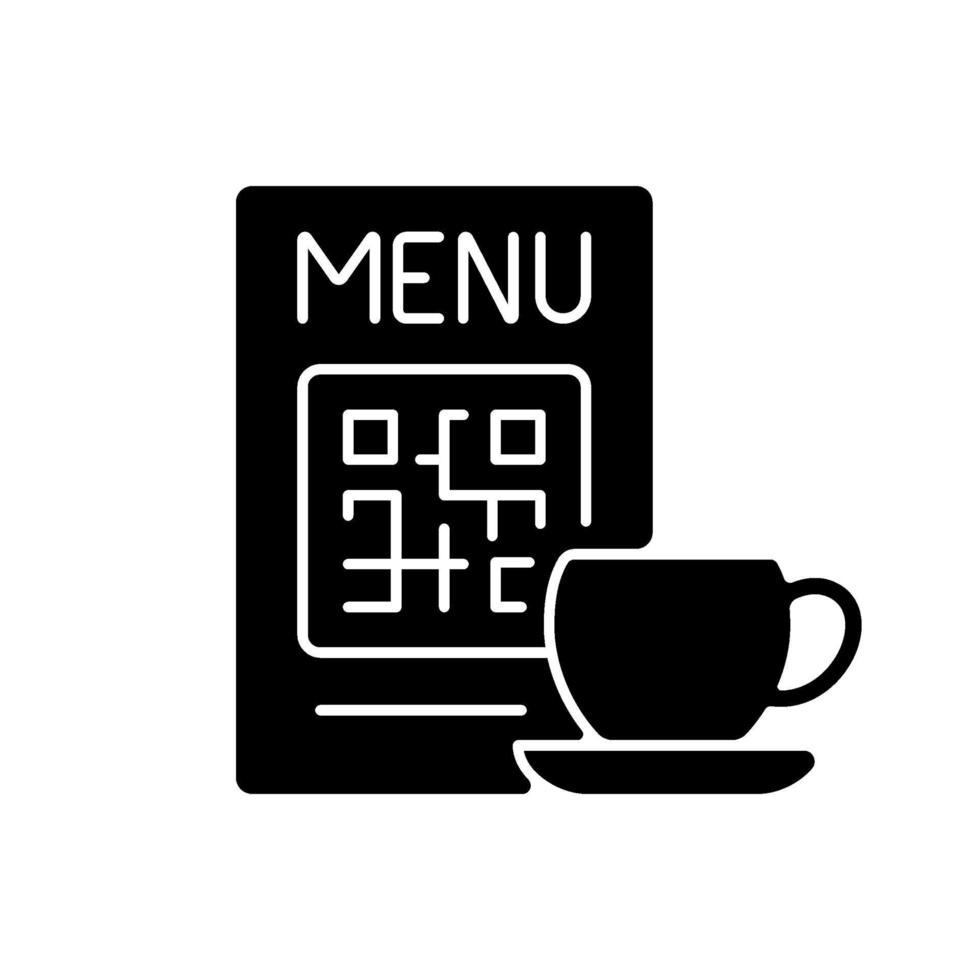 icono de glifo negro del menú qr vector