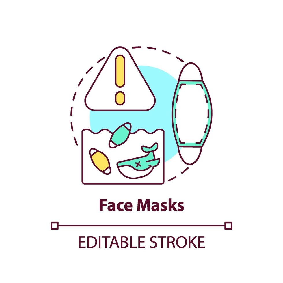 icono de concepto de máscaras faciales vector