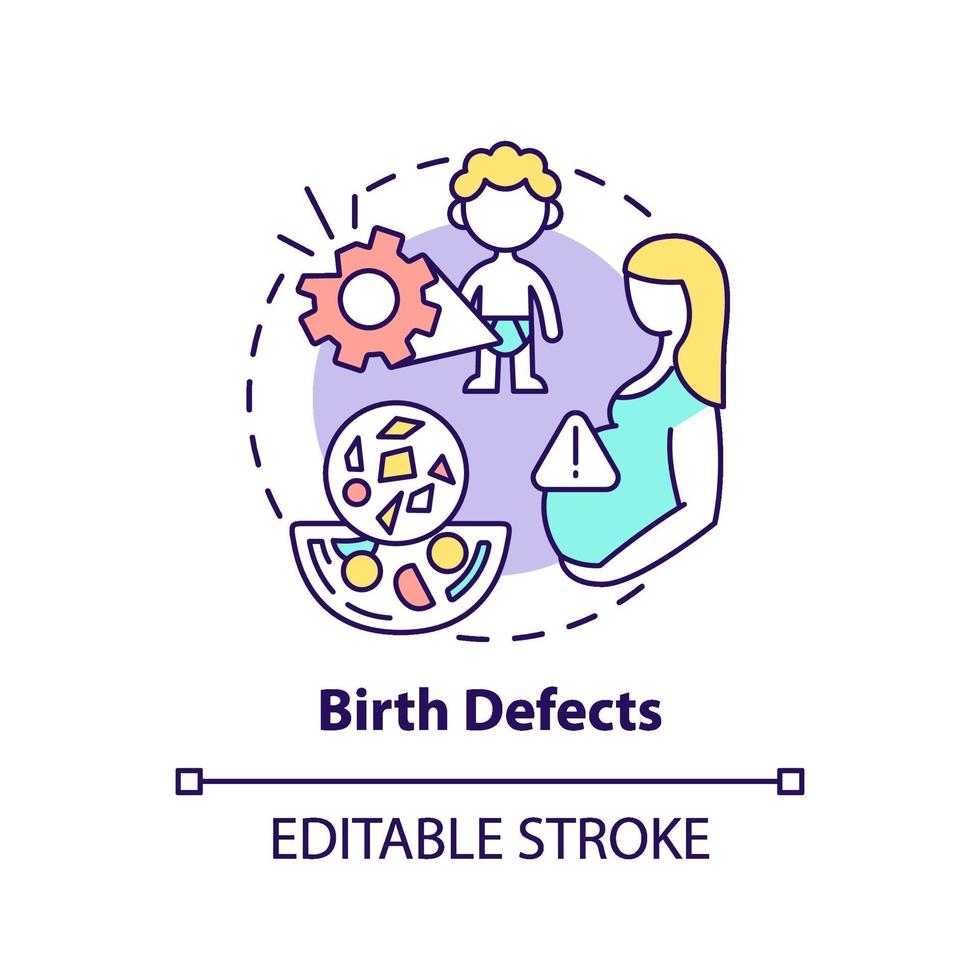 icono de concepto de defectos de nacimiento vector