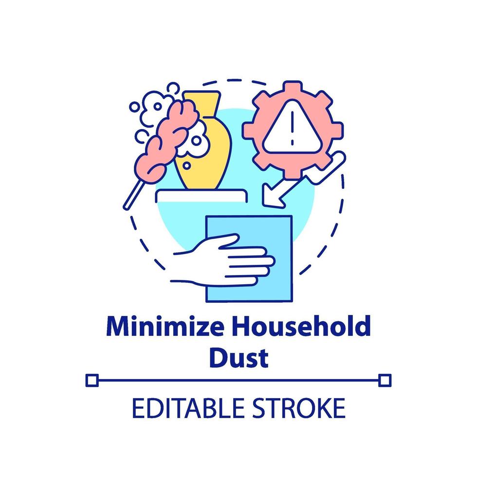 Minimize household dust concept icon vector