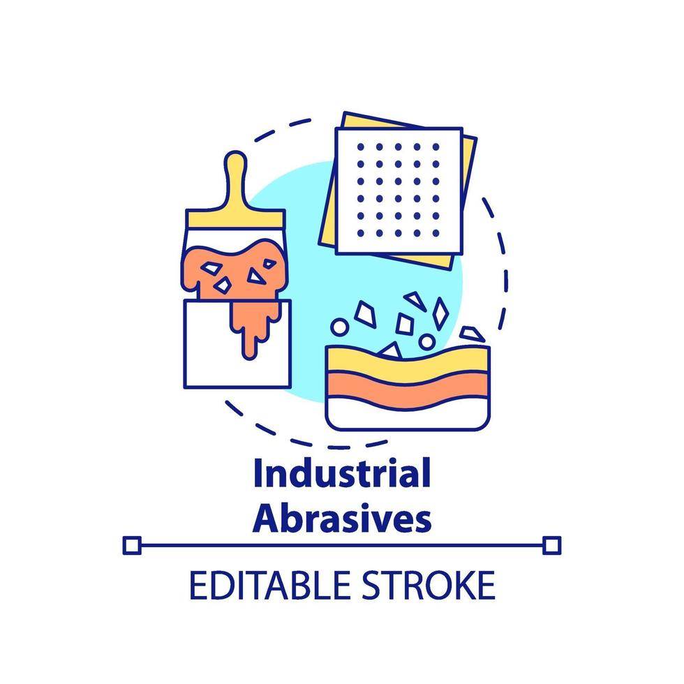 icono de concepto de abrasivos industriales. vector