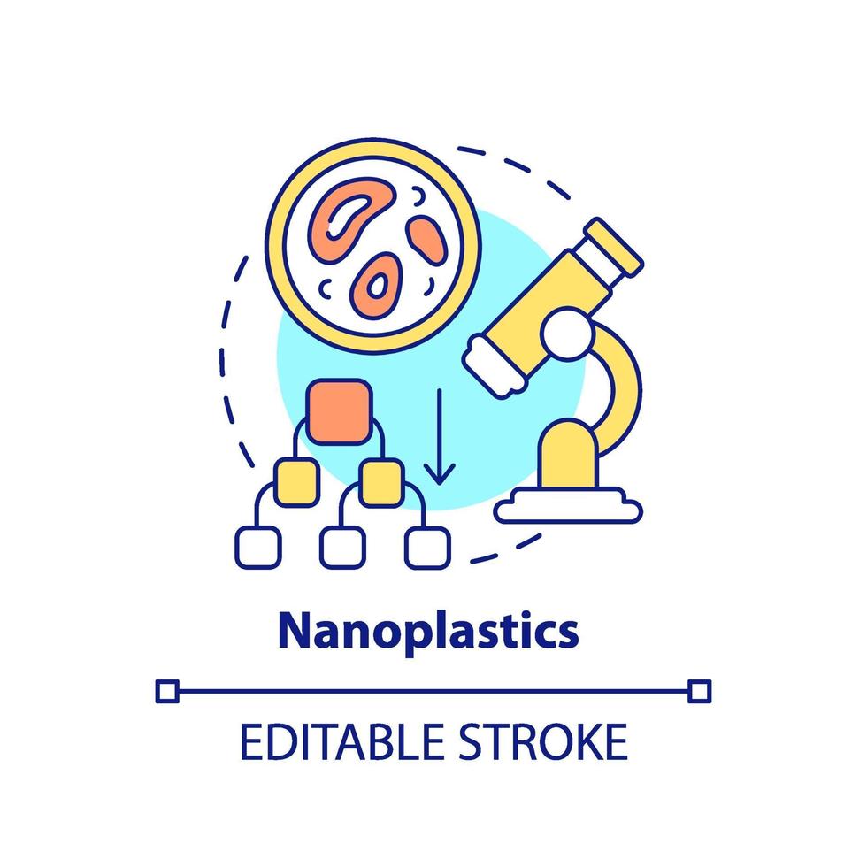 icono del concepto de nanoplásticos vector