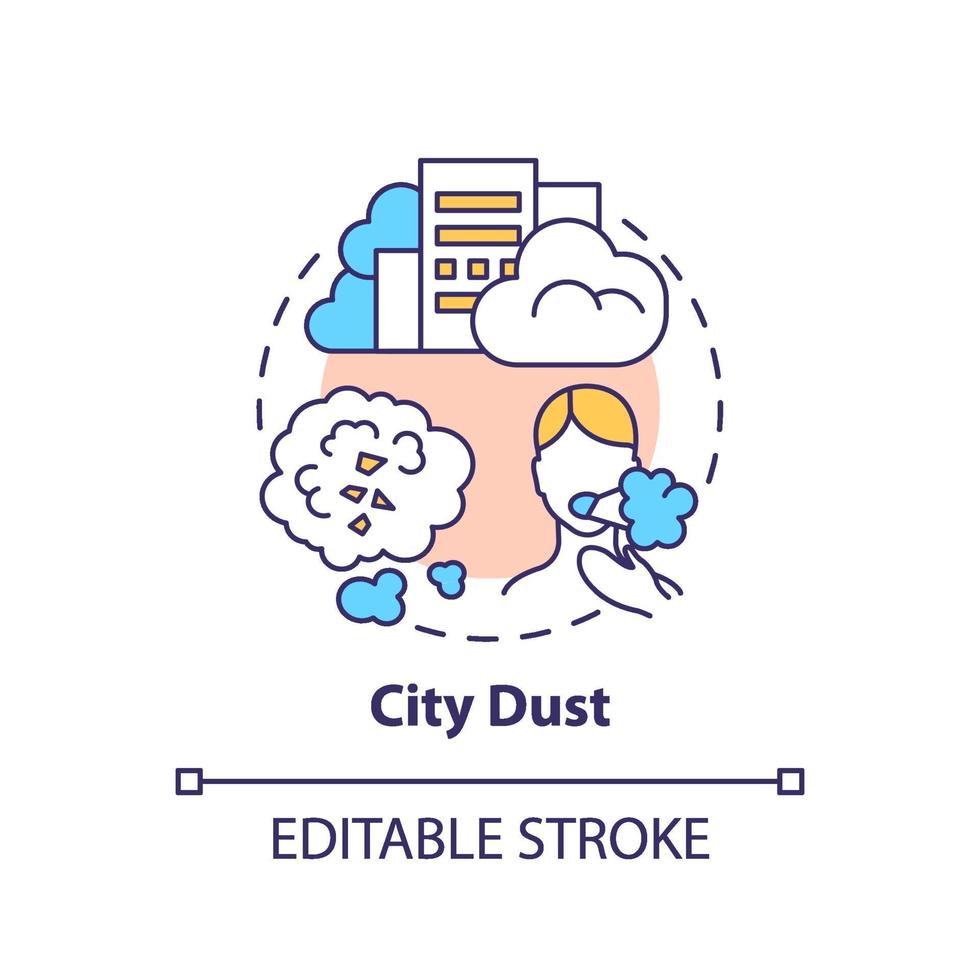 City dust concept icon. idea thin line illustration vector