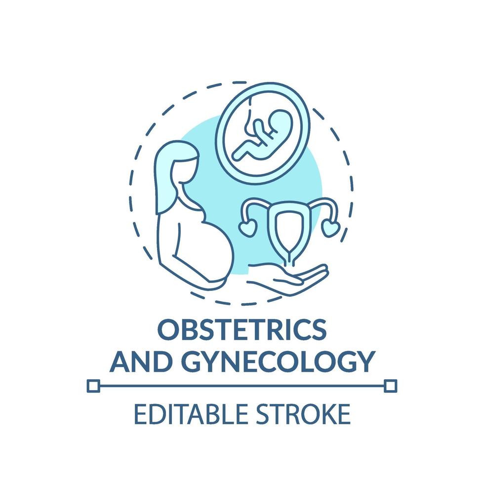 Obstetrics and gynecology blue concept icon vector