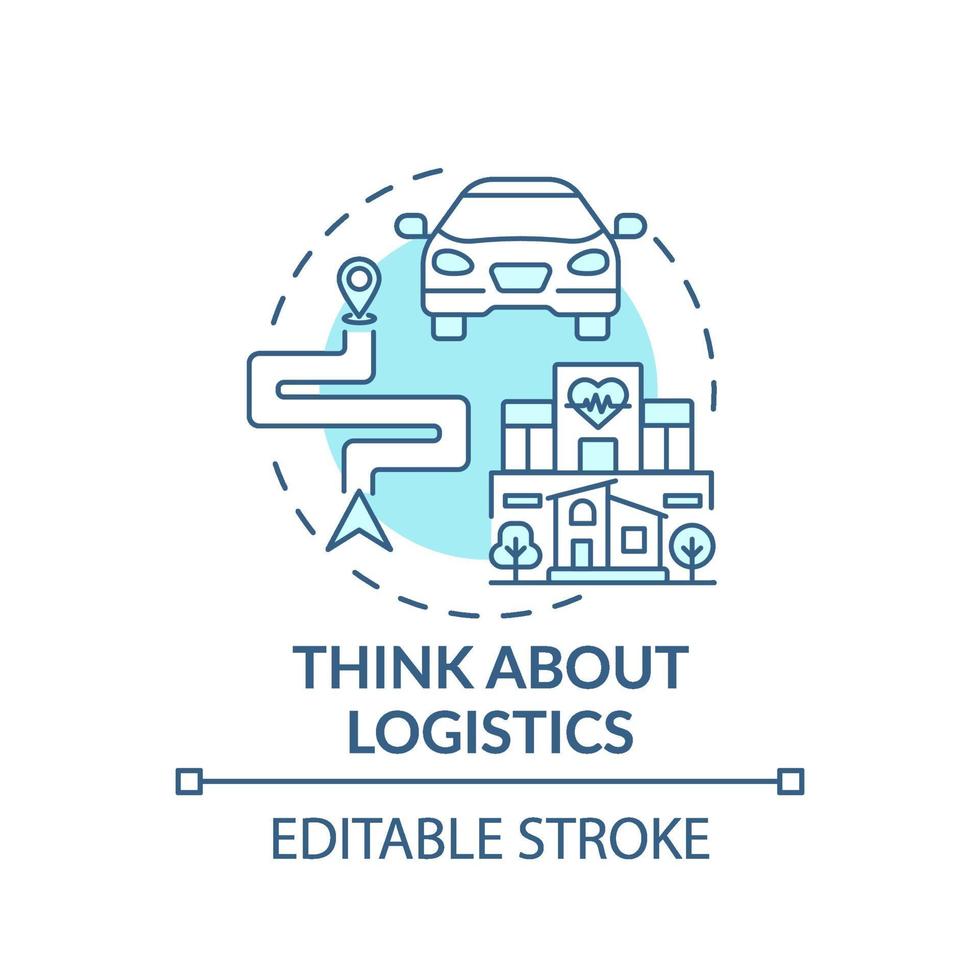 Think about logistics blue concept icon vector