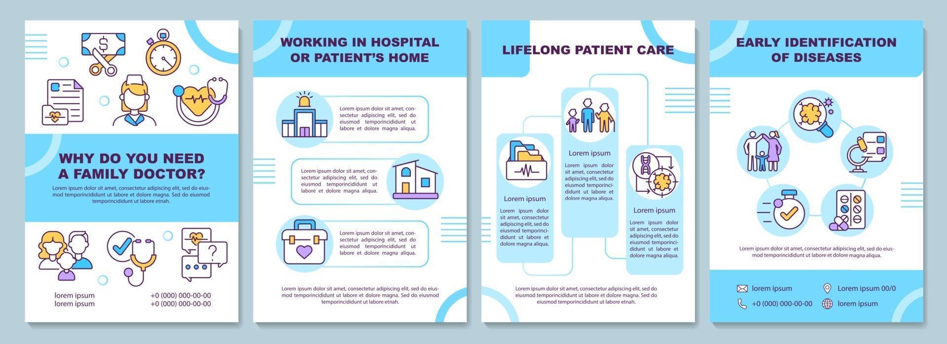 Why do you need a family doctor brochure template vector