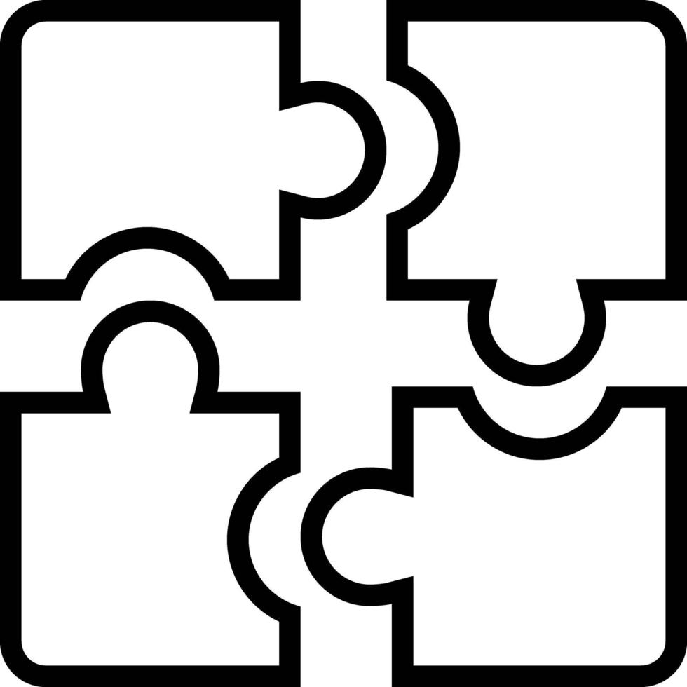 Line icon for puzzle vector