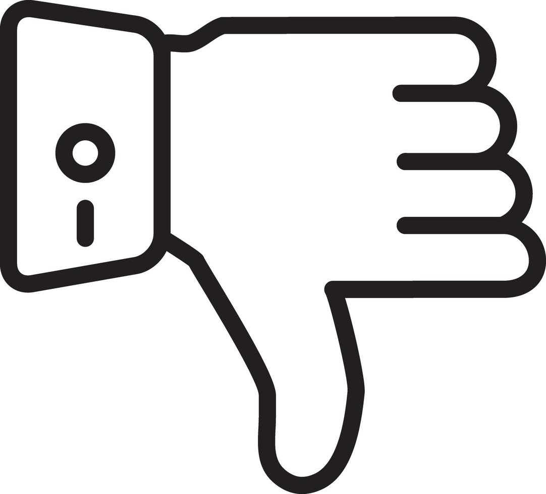 Line icon for thumbs down vector