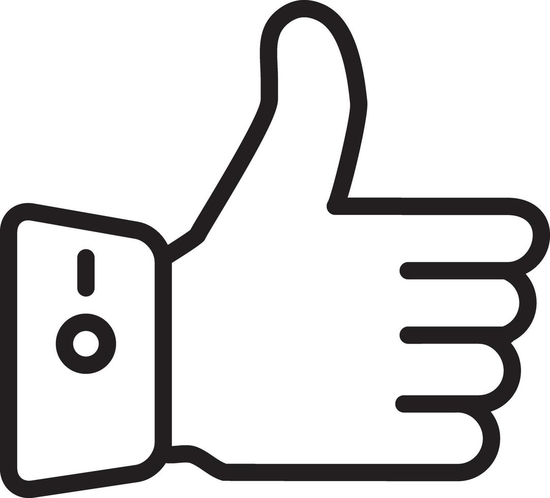 Line icon for thumbs up vector