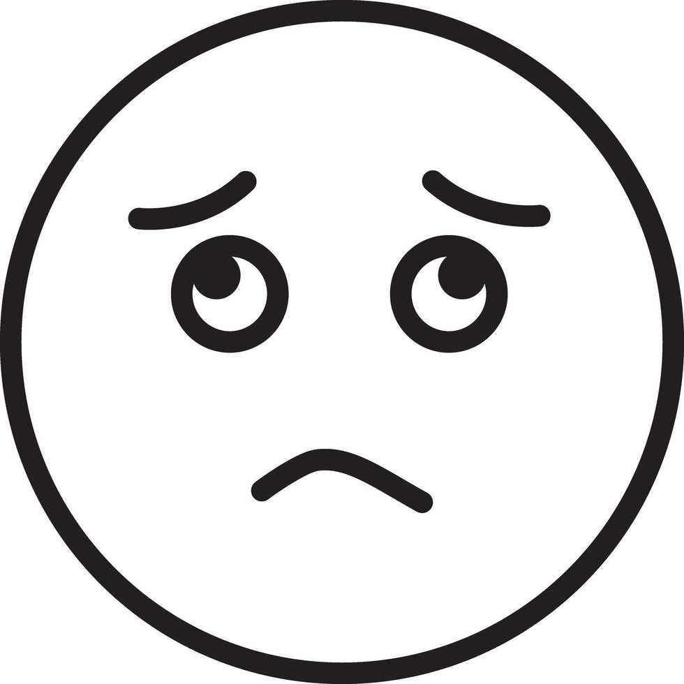 Line icon for worried vector