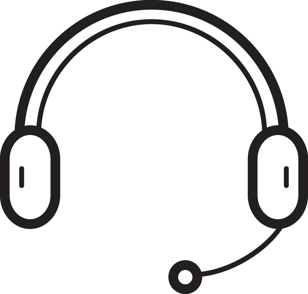 Line icon for headphone vector