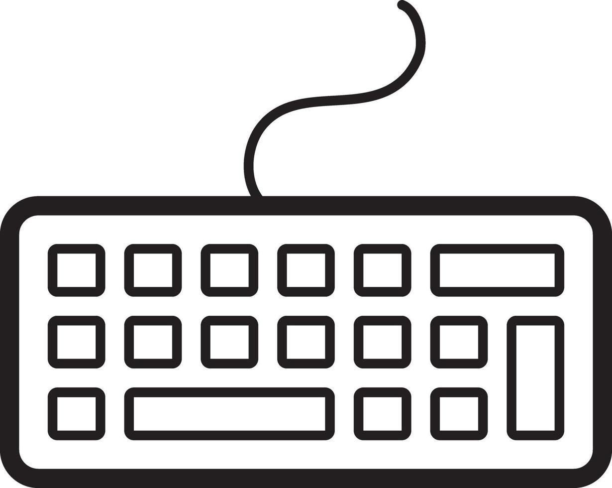 Line icon for keyboard vector