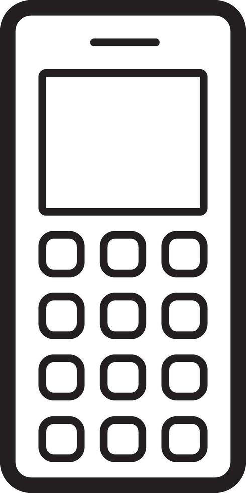 Line icon for old cell phone vector