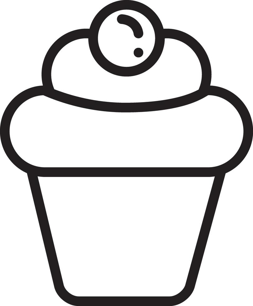 Line icon for cupcake vector