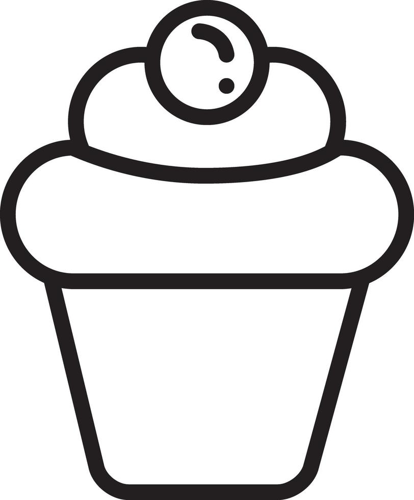 icono de línea para cupcake vector