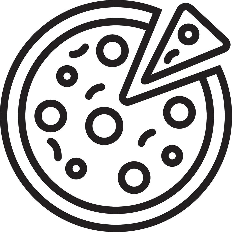 Line icon for pizza vector