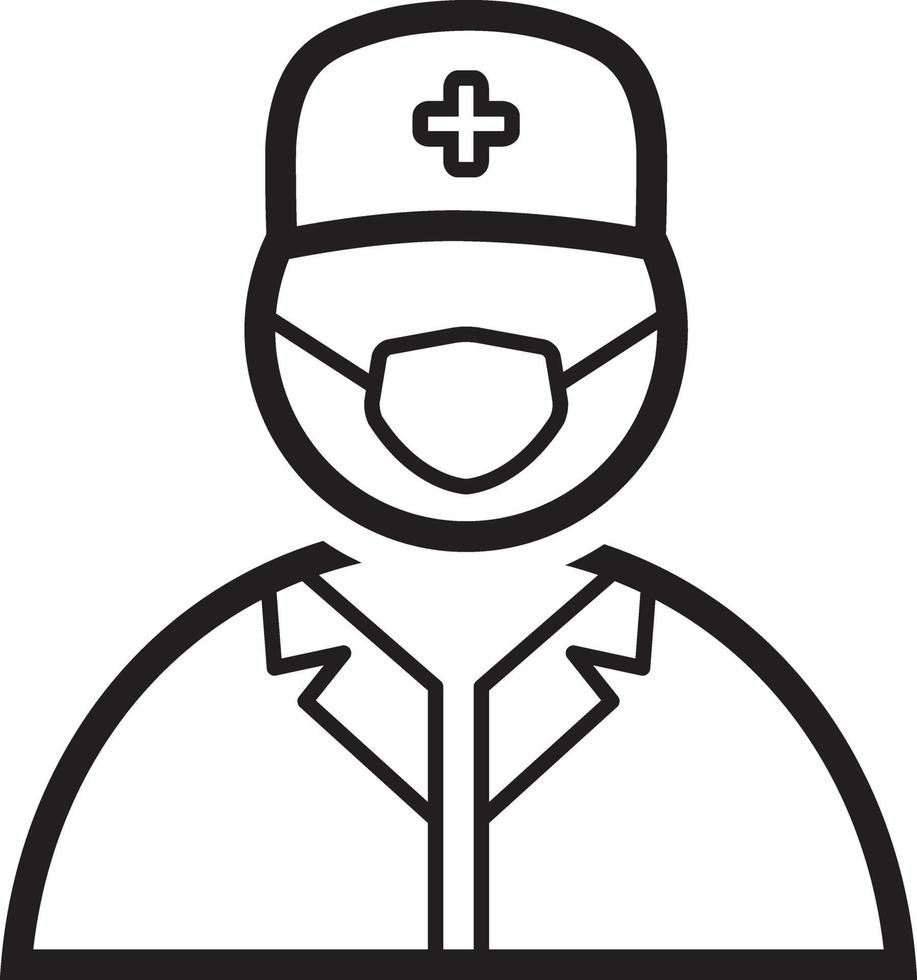 Line icon for doctor vector