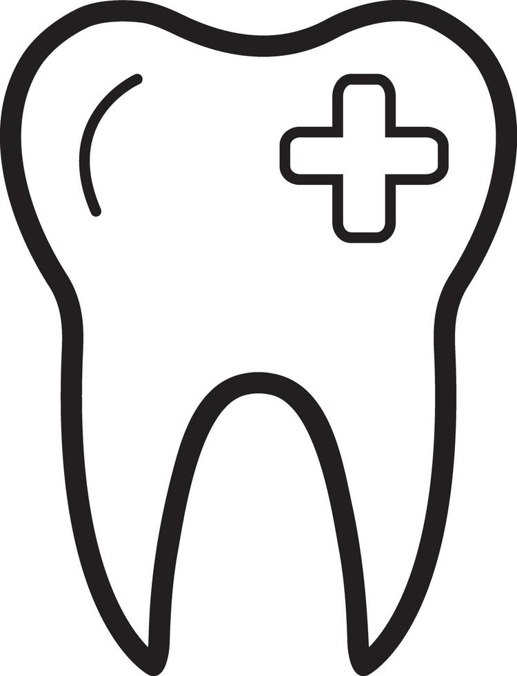 icono de línea para dental vector