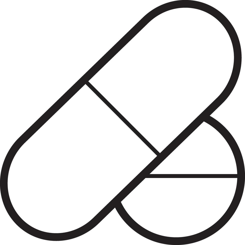 Line icon for pill vector