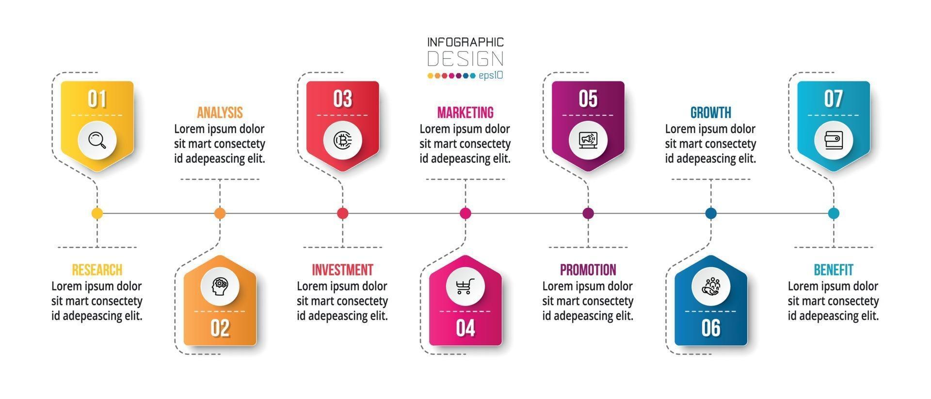 Timeline chart business infographic template. vector
