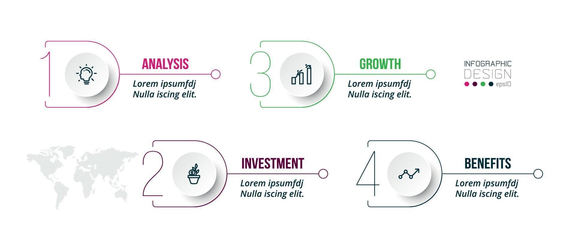 Infographic business template with step or option design. vector