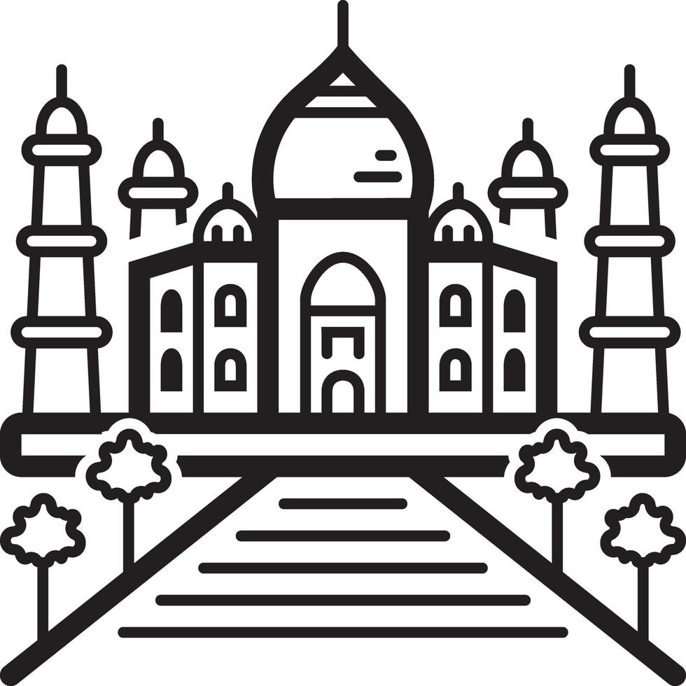 icono de línea para taj vector