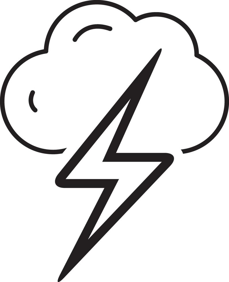 Line icon for thunder vector