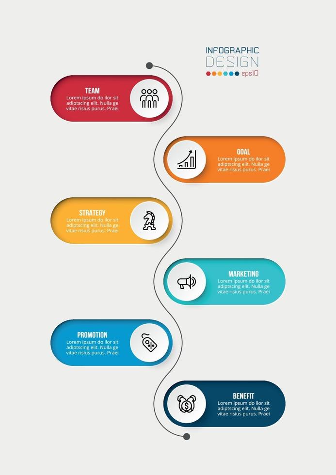 Plantilla de infografía empresarial de gráfico de línea de tiempo. vector