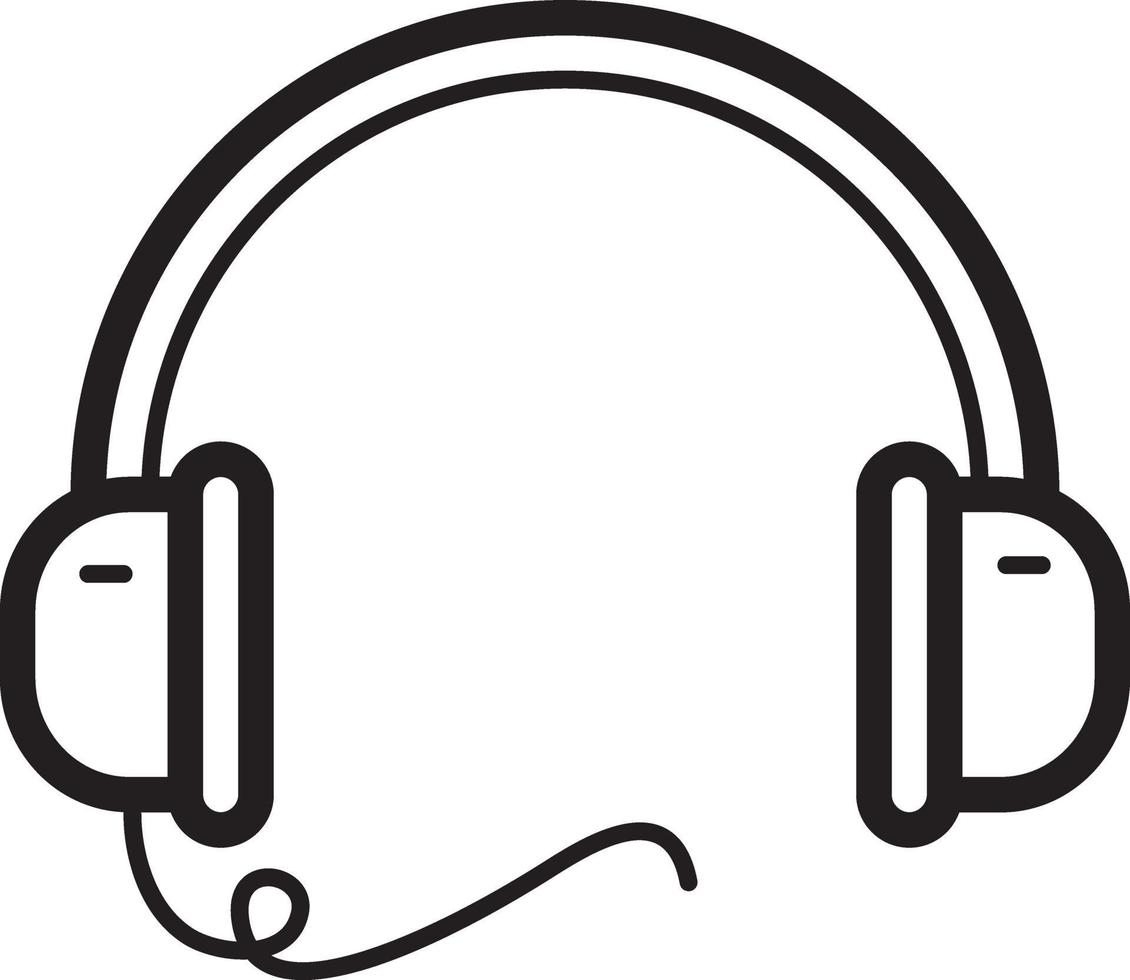 Line icon for headphone vector