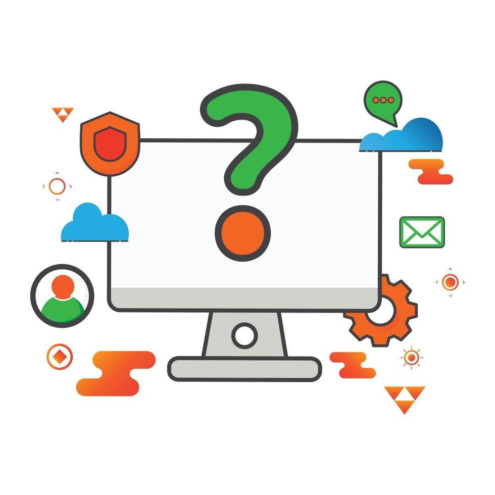 question illustration. computer illustration. Flat vector illustration. can use for, icon design element,ui, web, mobile app.