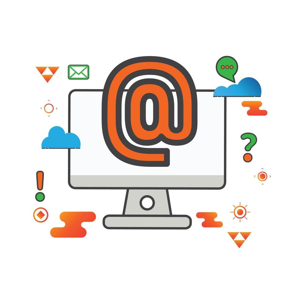 message illustration. computer illustration. Flat vector icon. can use for, icon design element,ui, web, mobile app.