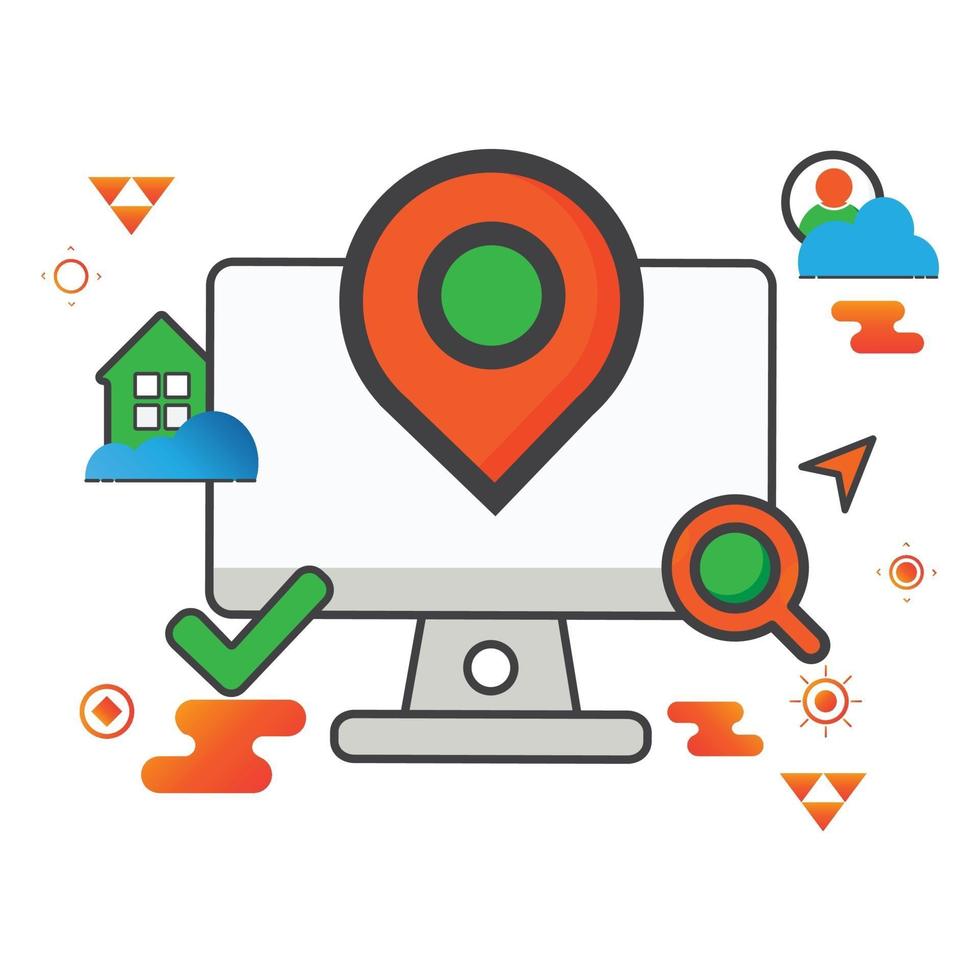 location  illustration. computer illustration. Flat vector illustration. can use for, icon design element,ui, web, mobile app.