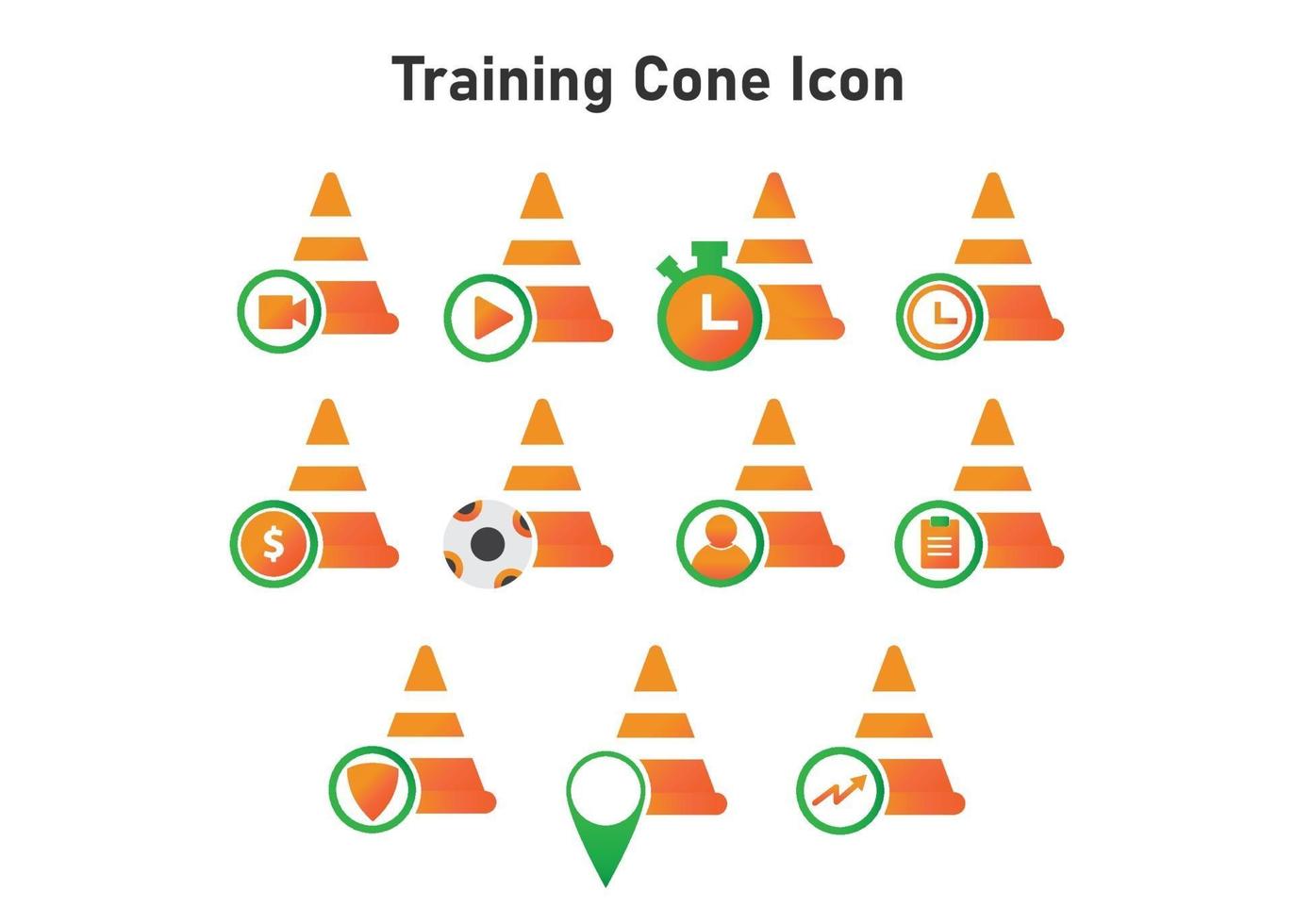 icono de cono de entrenamiento. Ilustración de cono de entrenamiento. icono de vector plano. puede utilizar para, elemento de diseño de icono, interfaz de usuario, web, aplicación móvil.