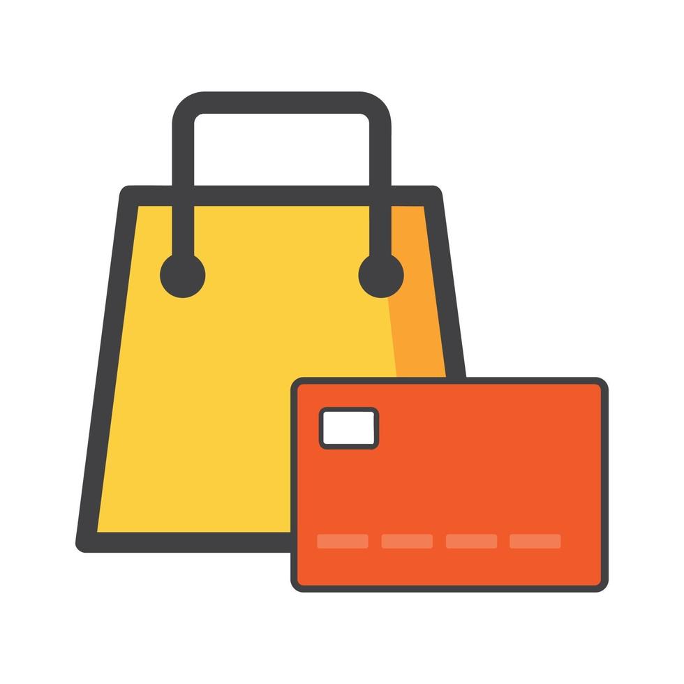 shoping bag illustration. shoping bag with credit card icon. can use for, icon design element,ui, web, mobile app. vector