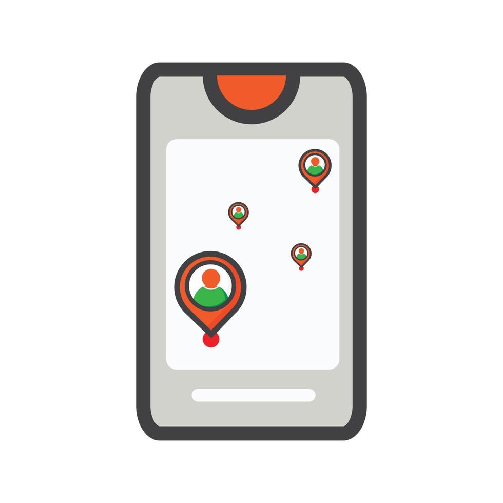 location illustration. location with smartphone icon. can use for, icon design element,ui, web, mobile app. vector